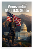 Venezuela 51st U.S. State Simón Bolívar US Flag Patriotic 12x18 US Made Poster