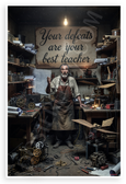 Your Defeats Are Your Best Teacher Inventor Workshop Inspirational 12x18 US Made Poster