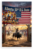 Alberta 51st US State Calgary Stampede Rodeo Patriotic 12x18 US Made Poster
