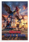 Alberta 51st US State American Eagles Oil Derricks Patriotic 12x18 US Made Poster