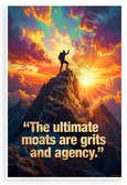 "Ultimate Moats Are Grits and Agency" Inspirational 12x18 US Made Poster