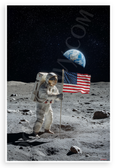 Neil Armstrong Apollo 11 Moon Landing Astronaut US Flag 12x18 US Made Poster