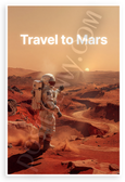 Travel to Mars Astronaut Exploring Red Planet Surface Sci-Fi 12x18 US Made Poster