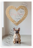 Dog Mom French Bulldog Bone Heart Design 12x18 US Made Poster