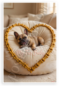 French Bulldog My Fur Baby Dog Bone Heart Frame 12x18 US Made Poster