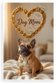 Dog Mom French Bulldog Dog Bone Heart Wall Art 12x18 US Made Poster