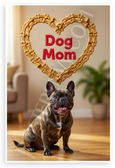 Dog Mom French Bulldog Dog Bone Heart Playful 12x18 US Made Poster