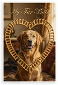 My Fur Baby Golden Retriever Dog Bone Heart Frame 12x18 US Made Poster