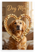 Dog Mom Golden Retriever Bone Heart Wall Art 12x18 US Made Poster
