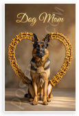 Dog Mom German Shepherd in Dog Bone Heart Frame 12x18 US Made Poster