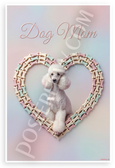 Dog Mom Poodle in Pastel Bone Heart Frame 12x18 US Made Poster