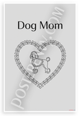 Dog Mom Poodle in Bone Heart Minimalist 12x18 US Made Poster