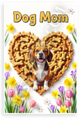 Dog Mom Beagle in Dog Bone Heart Spring Flowers 12x18 US Made Poster
