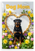 Dog Mom Rottweiler in Bone Heart Spring Flowers 12x18 US Made Poster