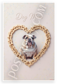 Dog Mom Bulldog in Dog Bone Heart Pastel 12x18 US Made Poster