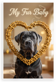 My Fur Baby Cane Corso Dog Bone Heart Frame Inspirational 12x18 US Made Poster
