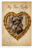 My Fur Baby Miniature Schnauzer Dog Bone Heart Vintage 12x18 US Made Poster