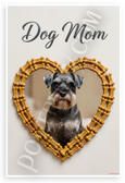 Dog Mom Miniature Schnauzer Dog Bone Heart Frame 12x18 US Made Poster