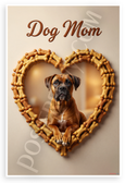 Dog Mom Boxer in Dog Bone Treat Heart Frame 12x18 US Made Poster