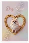 Dog Mom Pomeranian in Dog Bone Heart Frame Pastel 12x18 US Made Poster