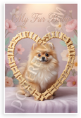 My Fur Baby Pomeranian in Dog Bone Heart Frame Cute Pet 12x18 US Made Poster