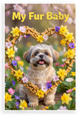 My Fur Baby Shih Tzu Dog Bone Heart Floral Frame 12x18 US Made Poster