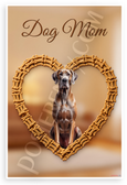Dog Mom Great Dane Dog Bone Heart Frame Pet Lover 12x18 US Made Poster