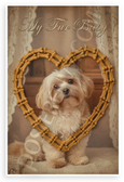 My Fur Baby Havanese Dog Dog Bone Heart Vintage 12x18 US Made Poster