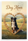 Dog Mom Border Collie in Dog Bone Heart Nature 12x18 US Made Poster