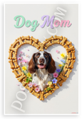 Dog Mom English Springer Spaniel Bone Heart Floral 12x18 US Made Poster