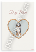 Dog Mom Miniature American Shepherd Bone Heart 12x18 US Made Poster