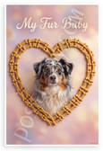 My Fur Baby Miniature American Shepherd Dog Bone Heart Frame 12x18 US Made Poster