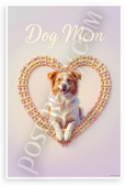 Dog Mom Brittany Dog in Bone Treat Heart Frame Pastel 12x18 US Made Poster