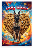 Dog Mom Belgian Malinois Dog Bone Heart Patriotic 12x18 US Made Poster