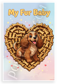 My Fur Baby English Cocker Spaniel Dog Bone Heart Cartoon 12x18 US Made Poster