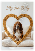 My Fur Baby Basset Hound Dog Bone Heart Frame Pet Lover 12x18 US Made Poster