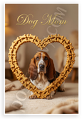 Dog Mom Basset Hound in Dog Bone Heart Frame 12x18 US Made Poster