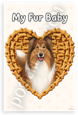 My Fur Baby Collie Dog Bone Treat Heart Illustration 12x18 US Made Poster