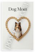 Dog Mom Collie in Dog Bone Heart Frame Minimalist 12x18 US Made Poster