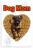 Dog Mom Mastiff in Dog Bone Heart Graphic 12x18 US Made Poster