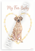 My Fur Baby Rhodesian Ridgeback Dog Bone Heart Watercolor 12x18 US Made Poster