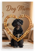 Dog Mom Portuguese Water Dog Bone Treat Heart Frame 12x18 US Made Poster