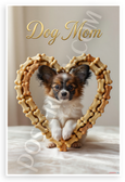 Dog Mom Papillon Puppy Dog Bone Heart Frame 12x18 US Made Poster