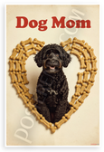 Dog Mom Portuguese Water Dog Dog Bone Heart Vintage 12x18 US Made Poster