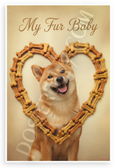 My Fur Baby Shiba Inu Dog Treat Heart Frame Whimsical 12x18 US Made Poster
