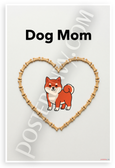 Dog Mom Shiba Inu Bone Heart Minimalist 12x18 US Made Poster