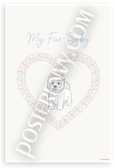 West Highland White Terrier My Fur Baby Dog Bone Heart Line Art 12x18 US Made Poster