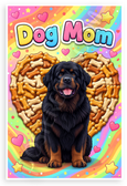 Dog Mom Newfoundland Dog Bone Treat Heart Playful 12x18 US Made Poster