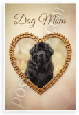Dog Mom Newfoundland in Dog Bone Heart Frame Whimsical 12x18 US Made Poster
