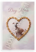 Dog Mom Whippet in Dog Bone Heart Frame Elegant Pastel 12x18 US Made Poster